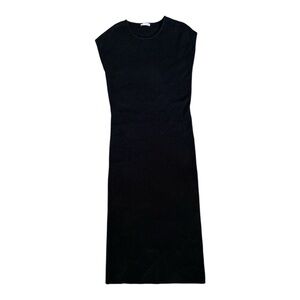 Zara XL Elegant Black Sleeveless Stretch Midi Dress